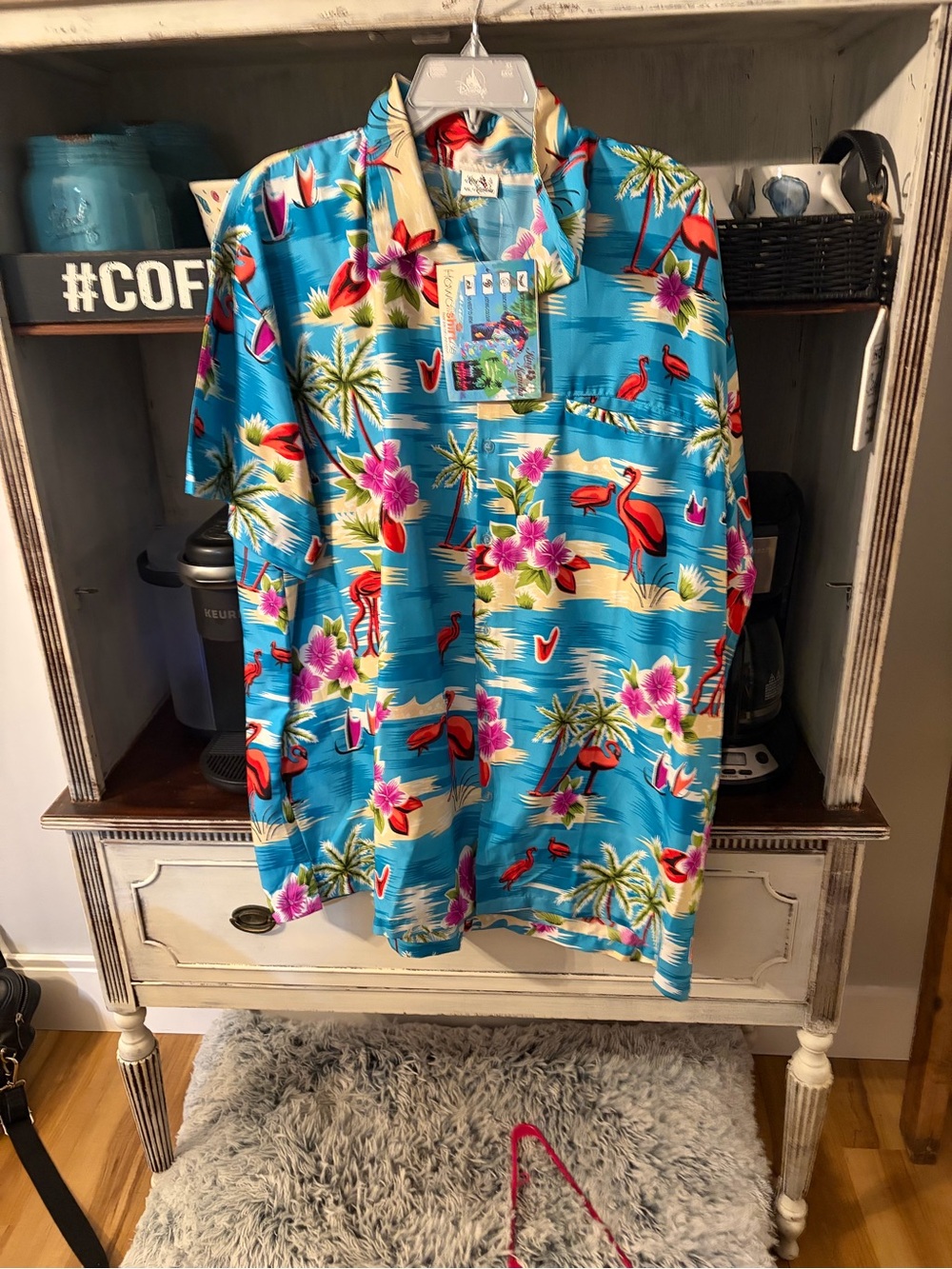 Hawaiian Floral Short Sleeve Shirt - Blue
